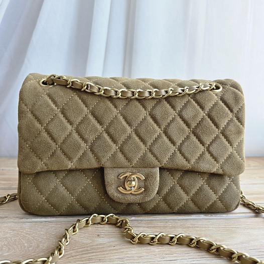Замшевая сумка Chanel Classic Double Flap 25x14 см   