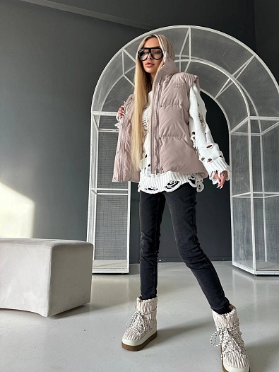 Женская бежевая жилетка MIU MIU   