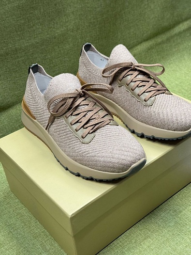 Мужские кроссовки Brunello Cucinelli knitted - Beige   