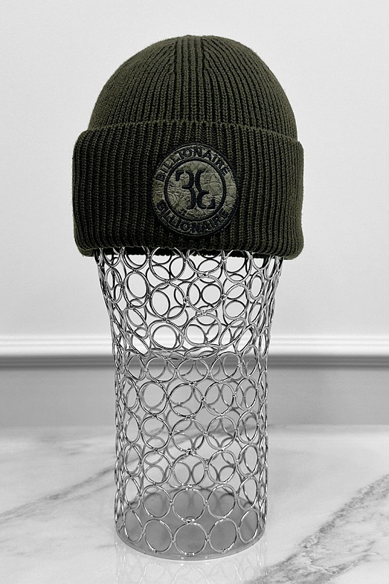 Тёмно-зелёная шапка Billionaire logo-patch