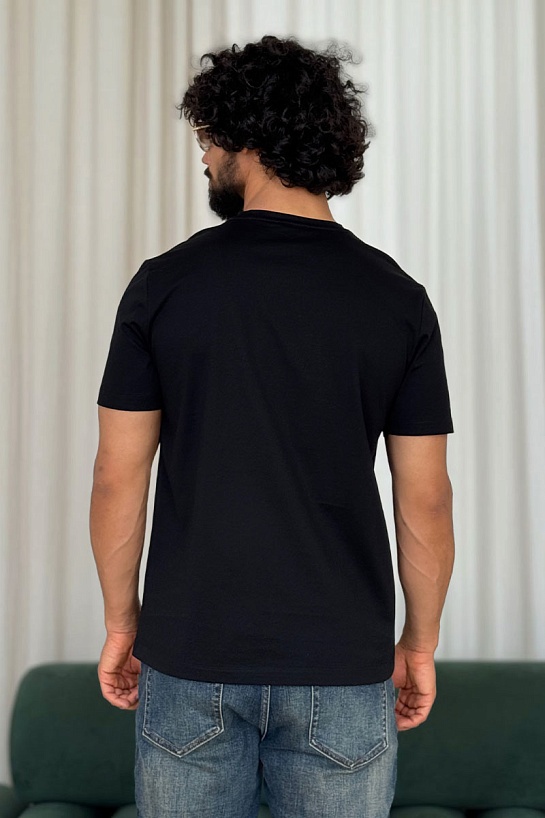 Чёрная футболка Versace Coupe Blason embroidered