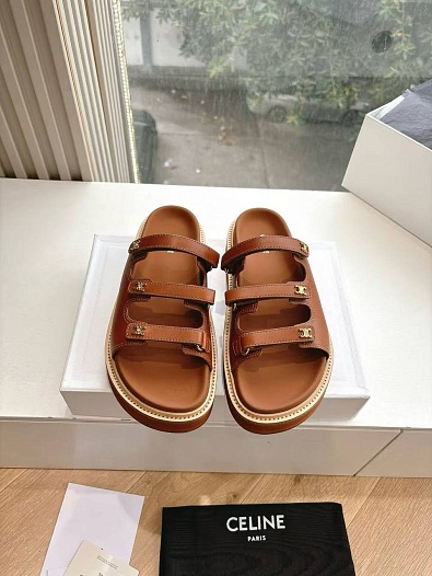 Женские шлёпанцы Celine Premium - Brown   