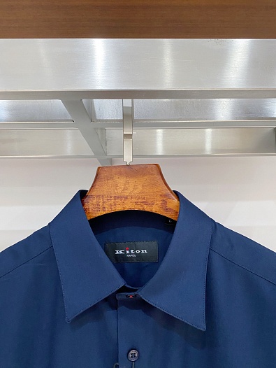 Мужская тёмно-синяя рубашка Kiton premium   