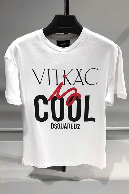 Белая оверсайз футболка Dsquared2 Vitkac
