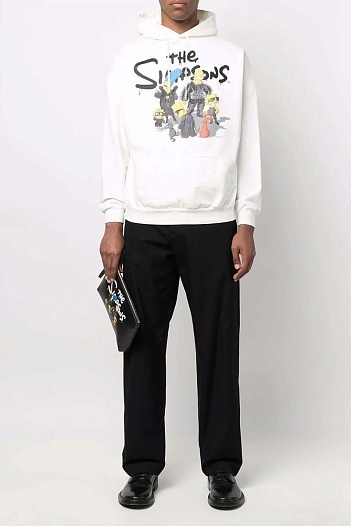 Белое худи Balenciaga x The Simpsons Graphic Print   