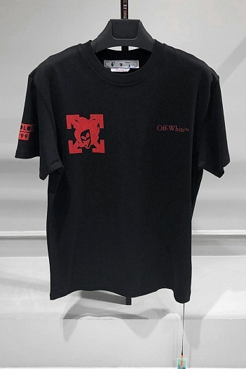 Чёрная оверсайз футболка Off-White x Circoloco glitter-logo   