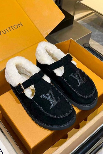 Женские меховые лоферы Louis Vuitton Colorado Comfort Mary Jane premium   