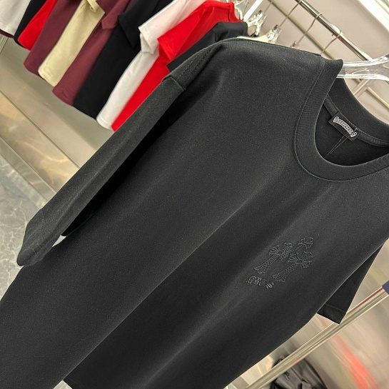 Чёрная оверсайз футболка Chrome Hearts Premium