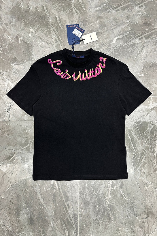 Чёрная оверсайз футболка Louis Vuitton logo print