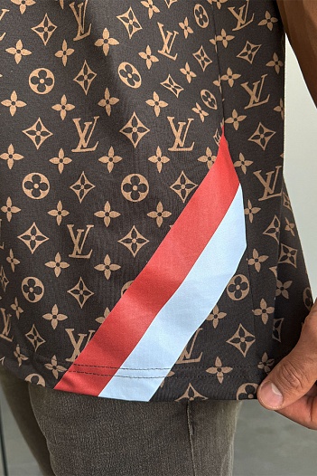 Мужская футболка Louis Vuitton Monogram All-over "Dubai" - Brown   