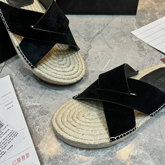 Мужские шлёпанцы Ermenegildo Zegna suede - Black