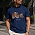 Тёмно-синяя оверсайз футболка Palm Angels Leopard Bear