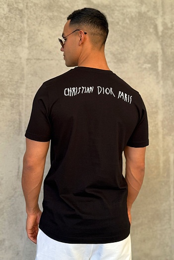 Мужская чёрная футболка Dior   