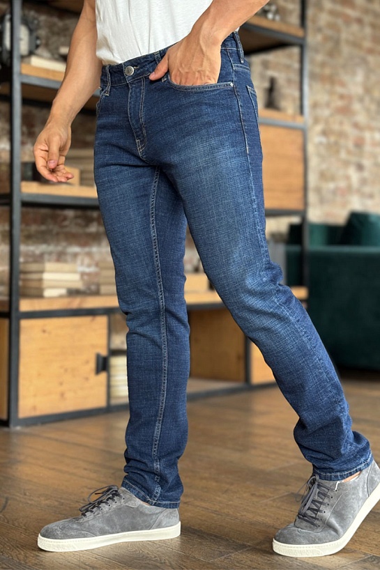 Мужские тёмно-синие джинсы Calvin Klein slim fit