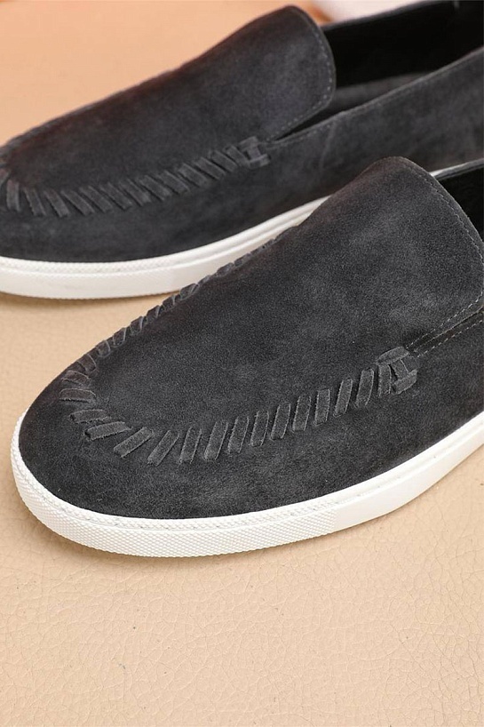 Мужские замшевые лоферы Hermes Julian - Grey