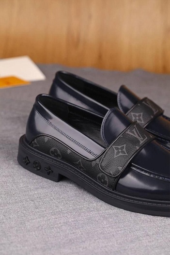 Кожаные лоферы Louis Vuitton Monogram - Navy   