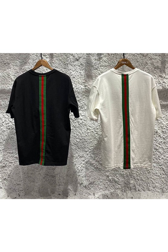 Брендовая оверсайз футболка Gucci белого цвета