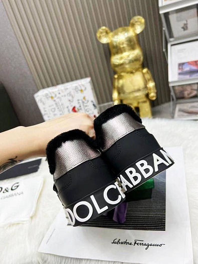 Мужские кроссовки с мехом Dolce & Gabbana Custom 2.Zero   