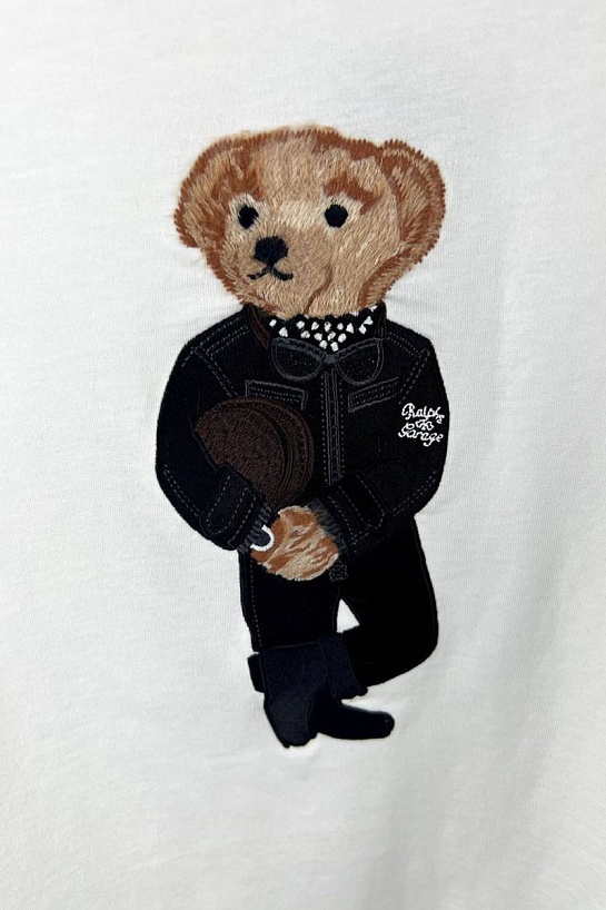 Мужская белая футболка Роlо Ralрh Lаurеn "Bear"