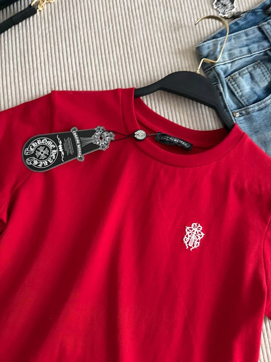 Женская красная футболка Chrome Hearts premium
