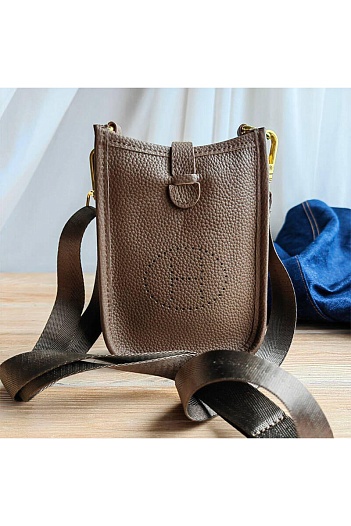 Кожаная сумка Hermes 12x17 см (7 расцветок)   