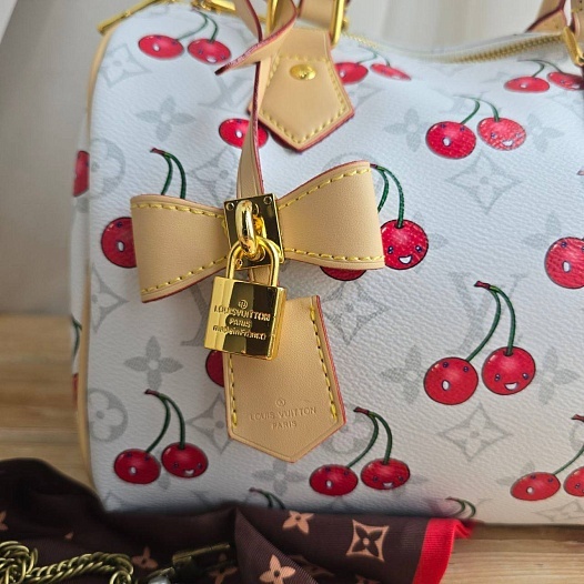 Кожаная сумка Louis Vuitton x Takashi Murakami Cherry Speedy 30x22 см   