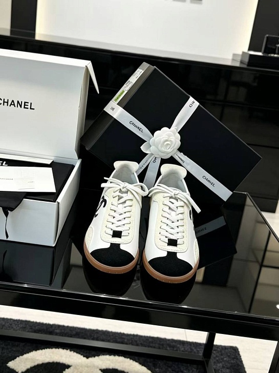 Женские кожаные кроссовки Chanel premium