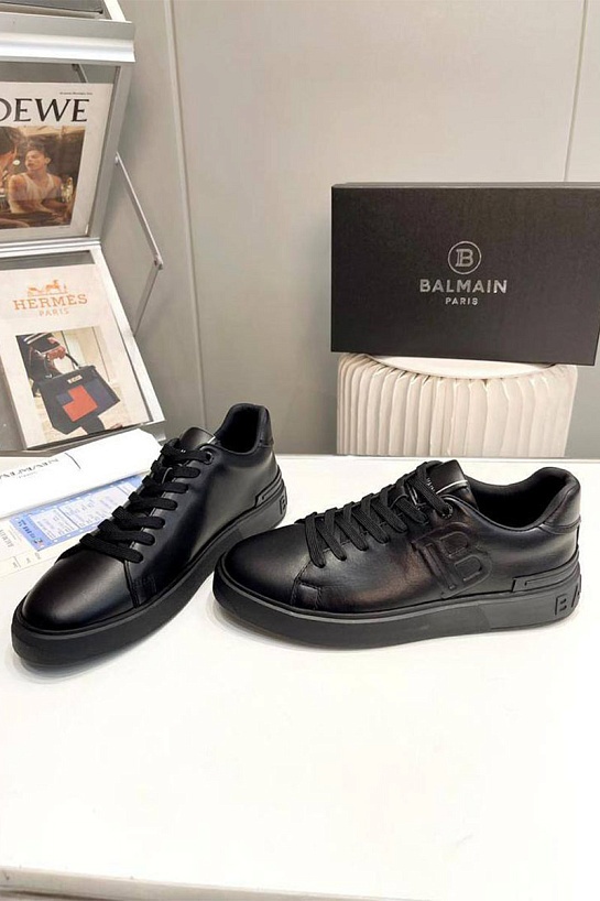 Мужские кожаные кроссовки Balmain B-Court
