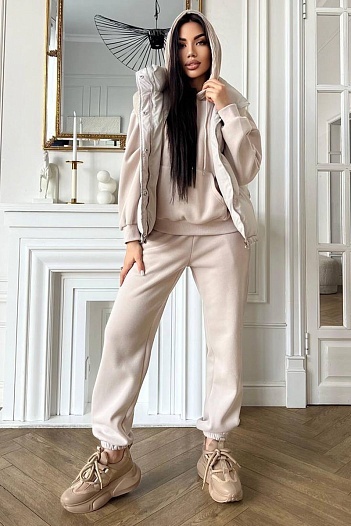 Женский костюм тройка Brunello Cucinelli Premium - Beige   