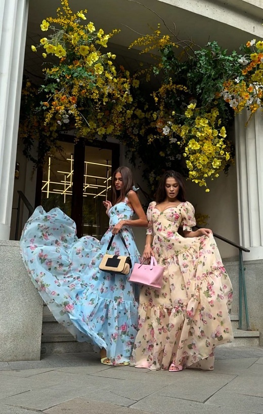 Женское синее платье Zimmermann Floral all-over