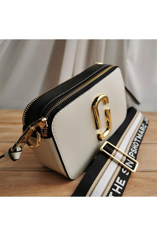 Кожаная сумка Marc Jacobs The Snapshot New Cloud White 19x11 см