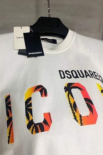 Футболка белого цвета Dsquared2 Icon tropical   