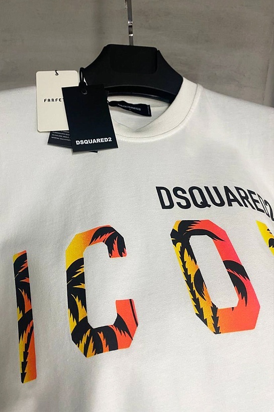 Футболка белого цвета Dsquared2 Icon tropical
