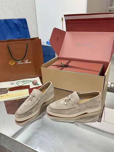 Женские замшевые лоферы Loro Piana Summer Charms Walk premium   