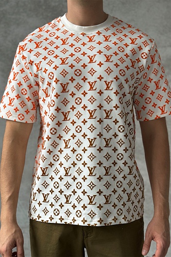 Белая оверсайз футболка Louis Vuitton Monogram Gradient   