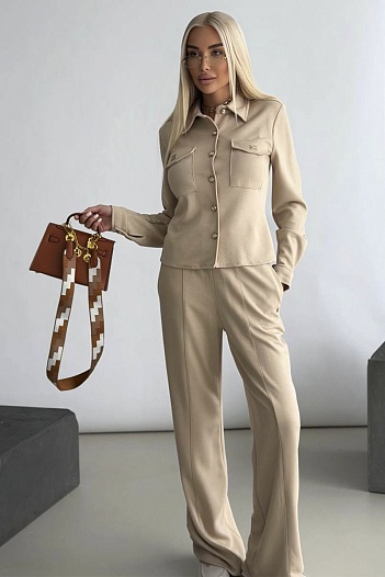 Женский бежевый костюм Elisabetta Franchi premium - Beige   