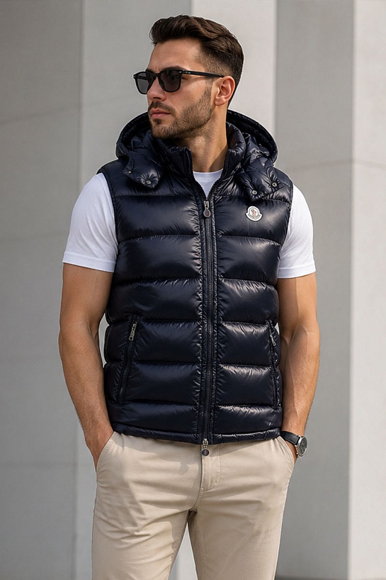 Мужской жилет Moncler logo-patch - Navy