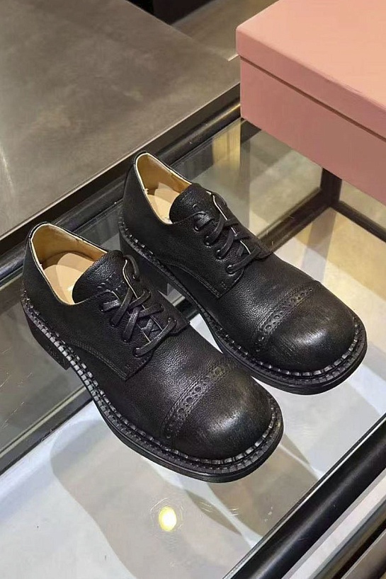 Женские кожаные ботинки дерби MIU MIU
