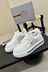 Комбинированные кроссовки Prada logo-plaque - White