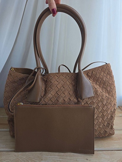 Замшевая сумка Bottega Veneta intrecciato 42x26   