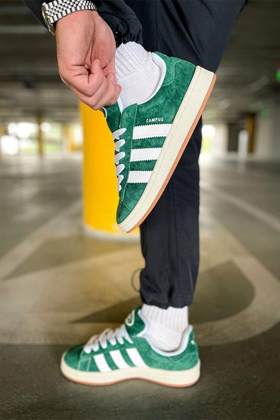 Кроссовки Adidas Campus - Dark Green / White