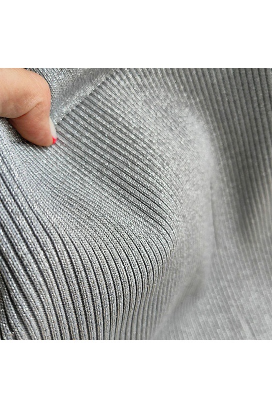 Женская серая сумка Alexander Wang Ryan ribbed-knit 26x20 см