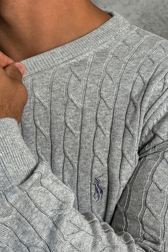 Мужской джемпер Polo Ralph Lauren cable-knit - Light Grey
