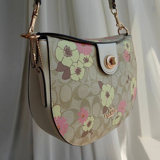 Кожаная сумка Coach Ella Floral 26x17 см