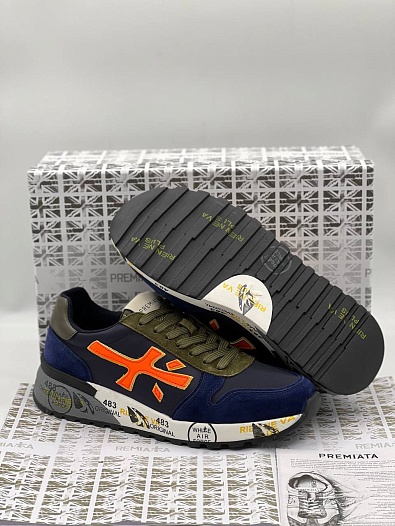 Комбинированные кроссовки Premiata Mick - Navy / Green   