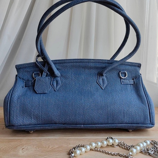 Женская джинсовая сумка Hermes Birkin 40x21 см (2 расцветки)   