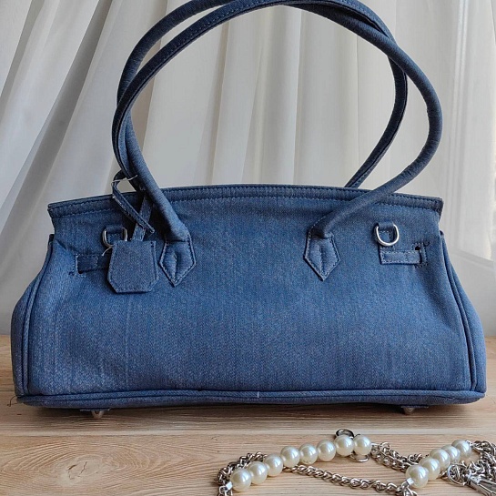 Женская джинсовая сумка Hermes Birkin 40x21 см (2 расцветки)