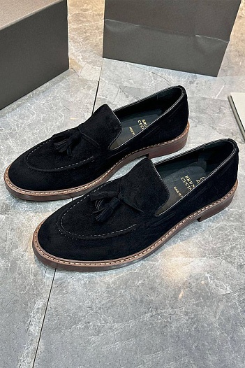 Замшевые лоферы Brunello Cucinelli tassels - Black   