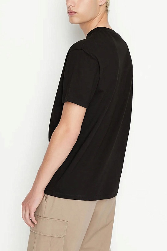 Футболка чёрного цвета Armani Exchange white logo
