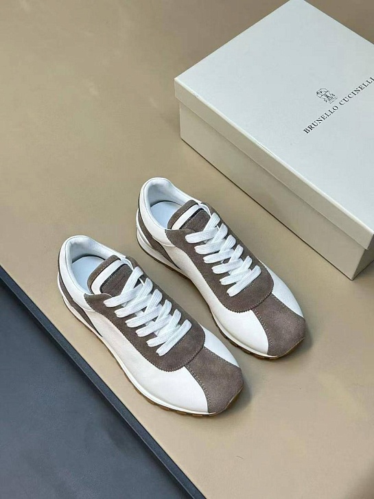 Женские комбинированные кроссовки Brunello Cucinelli low-top premium